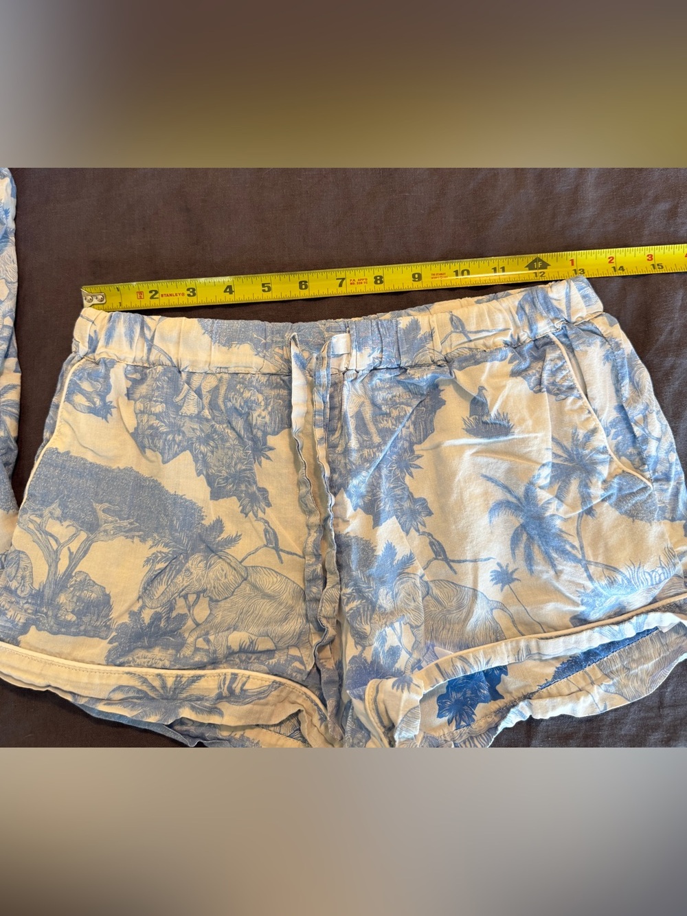 Desmond & Dempsey Loxodonta Blue Safari Short PJ Set - Picture 8 of 9
